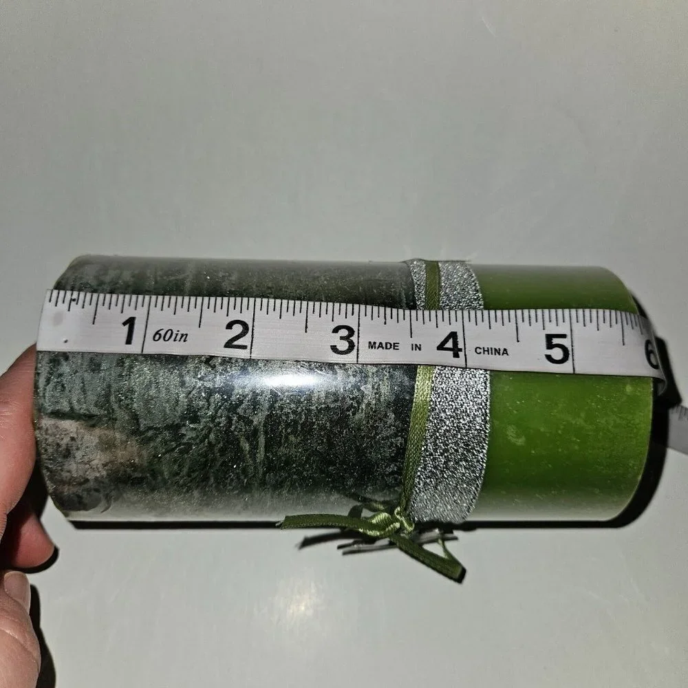 2 VTG Capri Candle Designs Green Pillar Candle Lot Set 4